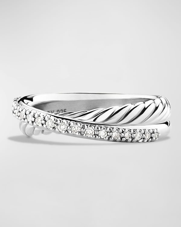 Crossover Ring with Diamonds- sku32130041