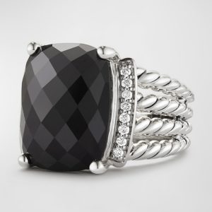 Wheaton Ring with Black Onyx and Diamonds- sku170370389