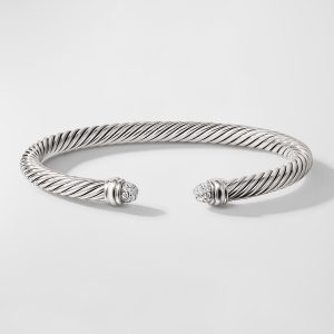 Cable Bracelet with Diamonds in Silver, 5mm- sku168182061