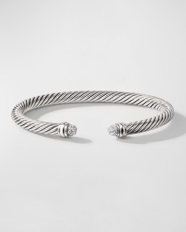 Cable Bracelet with Diamonds in Silver, 5mm- sku168182061