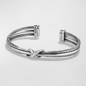 X Crossover Cuff with Diamonds- sku180481312