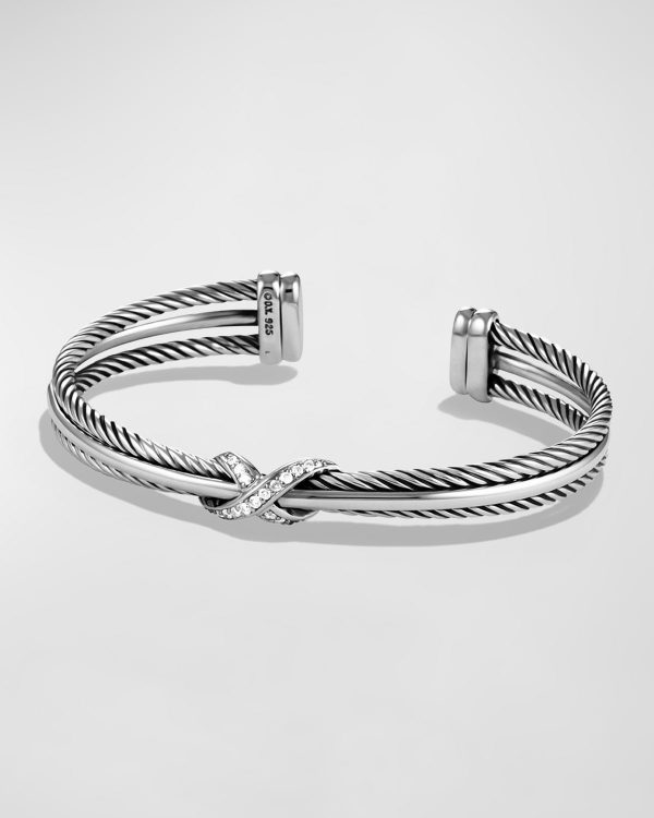 X Crossover Cuff with Diamonds- sku180481312
