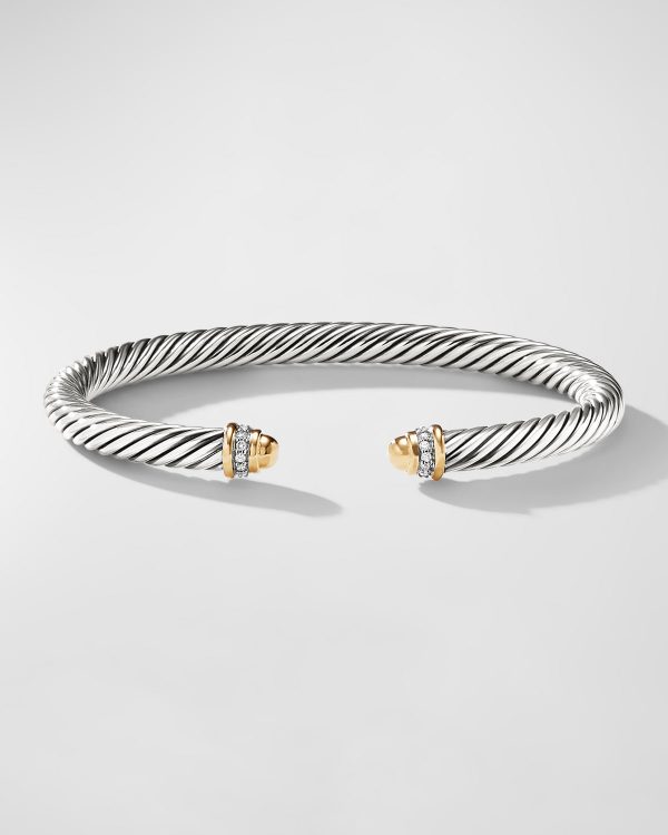 Cable Classics Bracelet with Gold Domes and Diamonds- sku102090017
