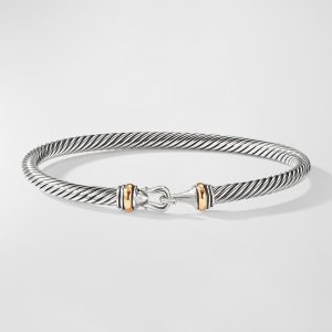 4mm Cable Buckle Bracelet with Gold- sku187420008
