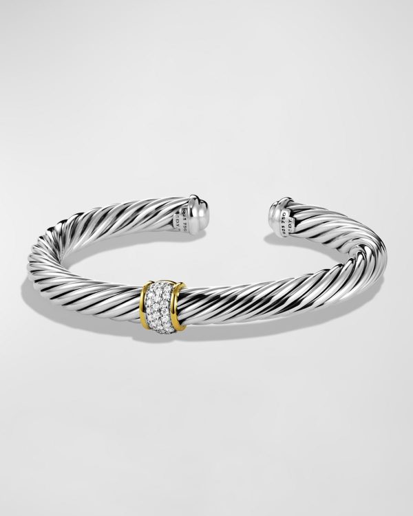 Cable Classics Bracelet with Diamonds and Gold- sku1810130