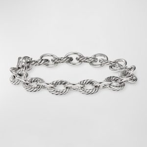 Oval Link Chain Bracelet in Silver, 10mm- sku210490104