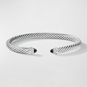 Cable Bracelet with Diamonds in Silver, 5mm- sku218640561