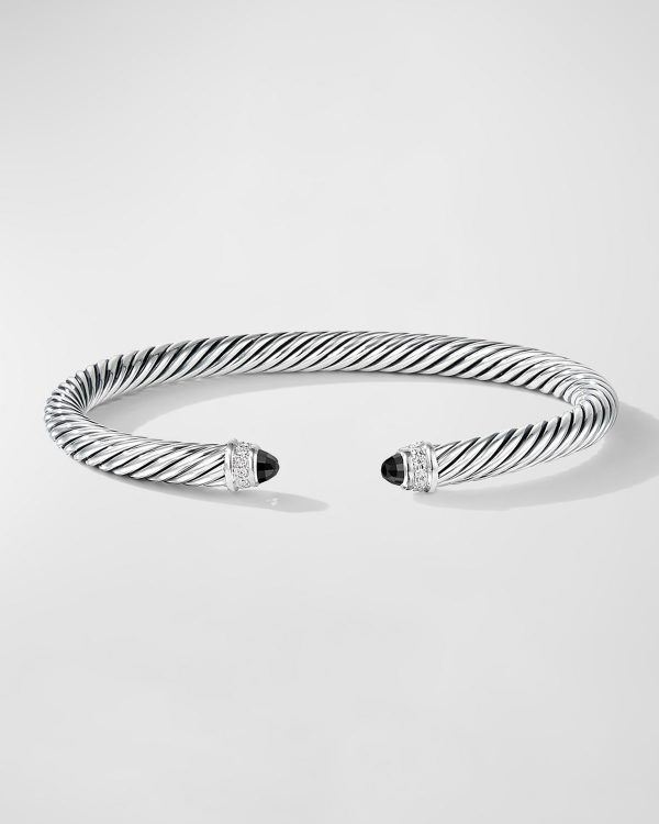 Cable Bracelet with Diamonds in Silver, 5mm- sku175730682