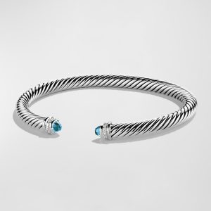 Cable Bracelet with Diamonds in Silver, 5mm- sku169613848