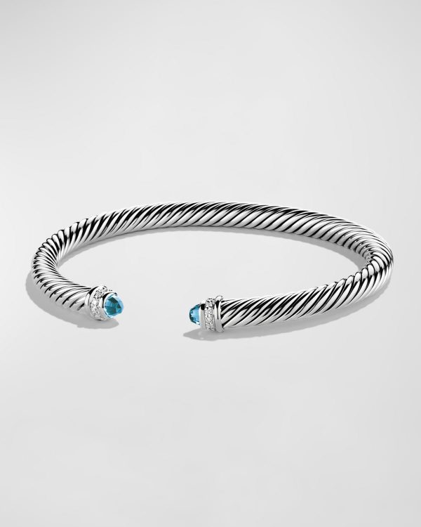 Cable Bracelet with Diamonds in Silver, 5mm- sku169613848