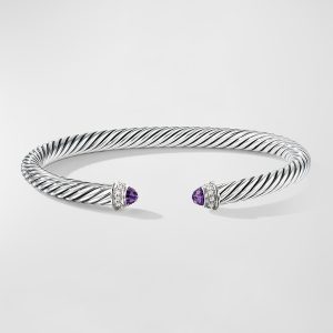Cable Bracelet with Diamonds in Silver, 5mm- sku169012112