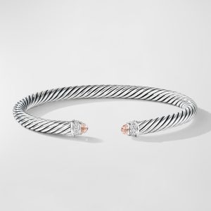 Cable Bracelet with Diamonds in Silver, 5mm- sku170371466