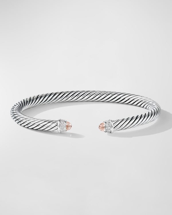 Cable Bracelet with Diamonds in Silver, 5mm- sku170371466