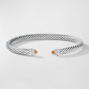 Cable Bracelet with Diamonds in Silver, 5mm- sku169012109