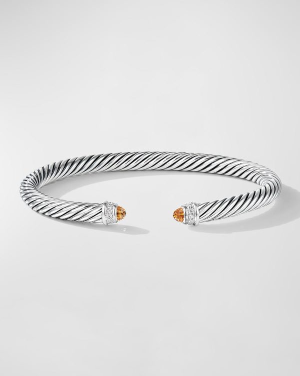 Cable Bracelet with Diamonds in Silver, 5mm- sku169012109