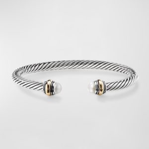 Cable Bracelet with Gemstone in Silver with 14K Gold, 5mm- sku171440549