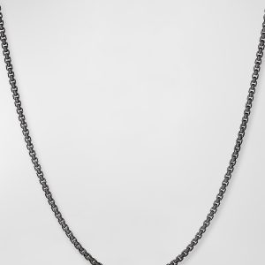 Small Black Box Chain Necklace, 24"- sku169451598
