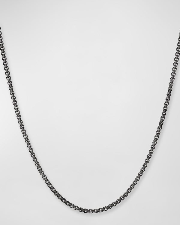 Small Black Box Chain Necklace, 24"- sku169451598