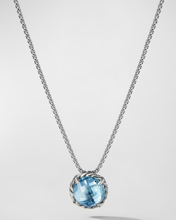 Petite Chatelaine Necklace with Gemstones in Silver, 8mm- sku158990716