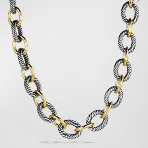XL Sterling Silver & 18K Gold Link Necklace, 18.5"- sku195270246