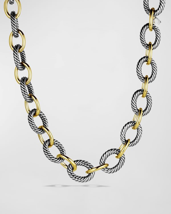 XL Sterling Silver & 18K Gold Link Necklace, 18.5"- sku165280010