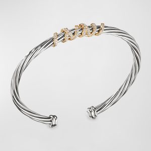 4mm Helena Cuff Bracelet with Diamond Wrap- sku169643817