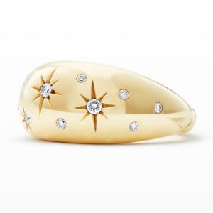 11mm Pure Form 18K Gold Diamond Star Ring, Size 7- sku174122551