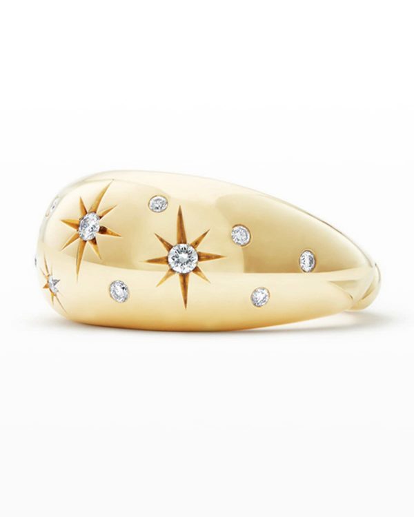 11mm Pure Form 18K Gold Diamond Star Ring, Size 7- sku174122551