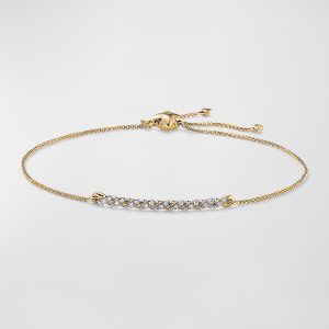 Petite Paveflex 18K Yellow Gold Station Bracelet with Diamonds- sku175490013