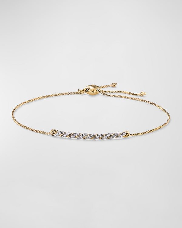 Petite Paveflex 18K Yellow Gold Station Bracelet with Diamonds- sku175490013
