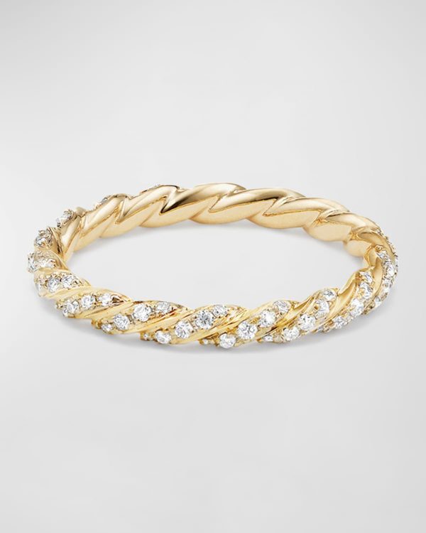 Paveflex 2.7mm Ring with Diamonds in 18K Gold, Size 7- sku175490038