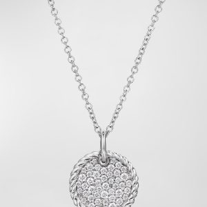 18k Cable Collectibles Diamond Plate Pendant Necklace- sku177460383