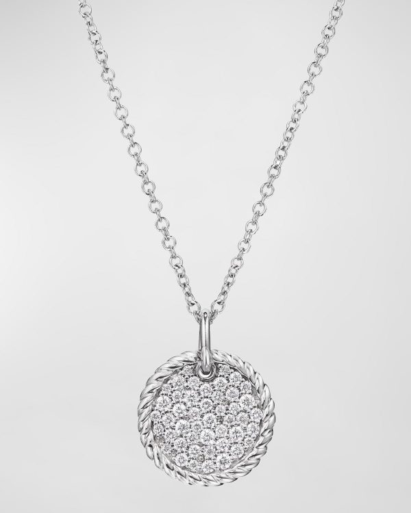 18k Cable Collectibles Diamond Plate Pendant Necklace- sku177460383