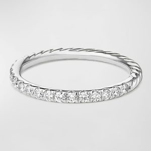Cable Collectibles Pave Diamond Band Ring in 18K White Gold, Size 8- sku177470015