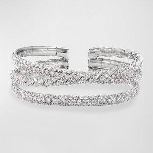 Paveflex 18k White Gold Diamond Bracelet, Size M- sku182520274