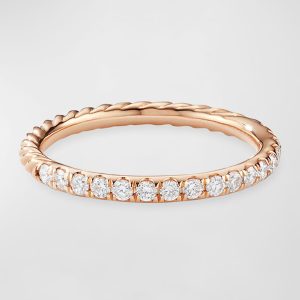 Cable Collectibles Pave Diamond Band Ring in 18K Rose Gold, Size 6- sku182903780