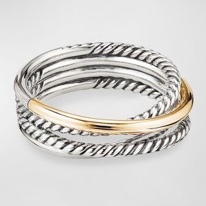Crossover Ring with 18k Gold- sku191010572