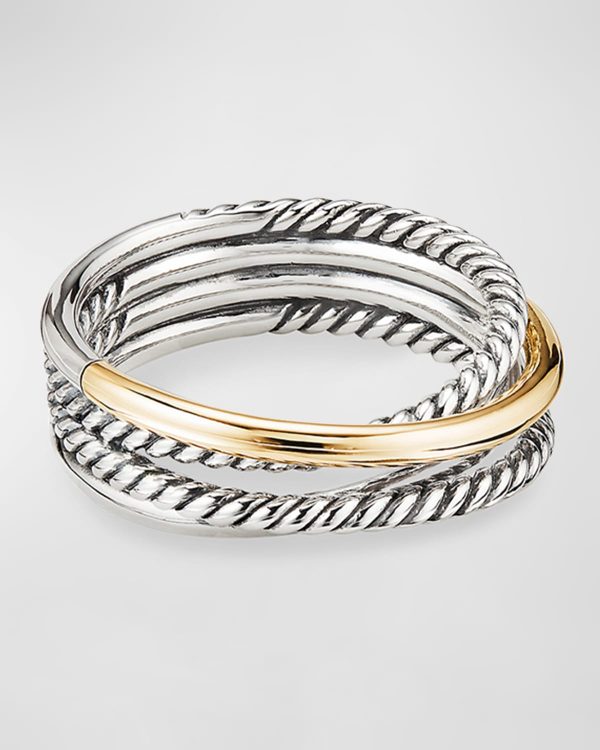 Crossover Ring with 18k Gold- sku191010572