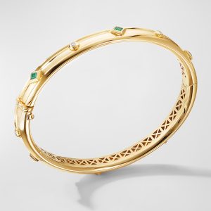 Modern Renaissance 18k Diamond & Emerald Bracelet, Size M- sku189240037