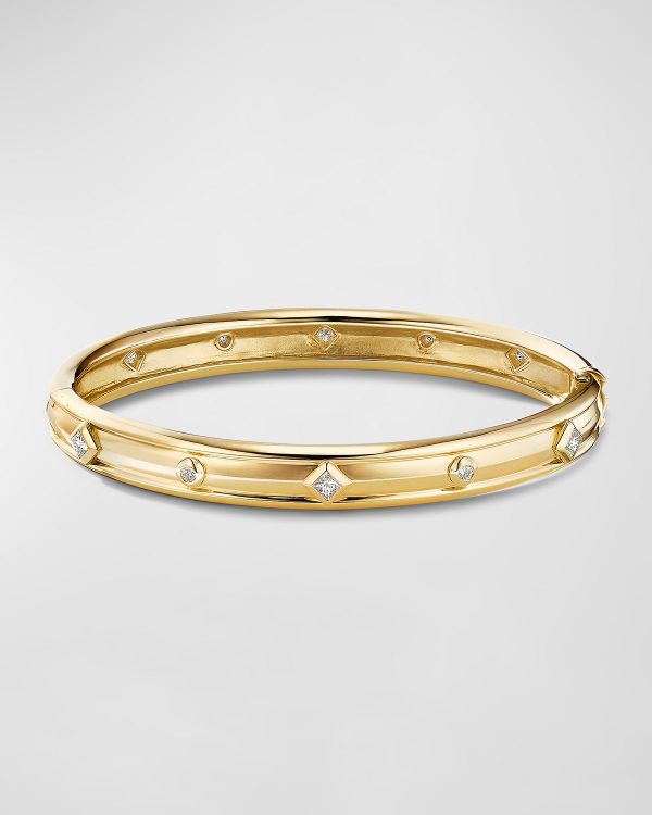 Modern Renaissance Bracelet with Diamonds in 18K Gold, 8mm, Size S- sku189990028