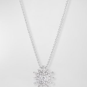 Starburst Pendant 18k White Gold Diamond Pave Necklace- sku190740063