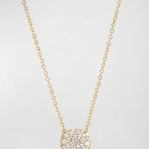 18k Yellow Gold Diamond Cushion Pendant Necklace- sku190730056