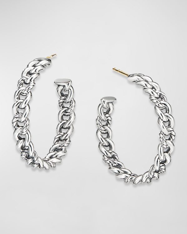 Belmont ID Hoop Earrings in Sterling Silver- sku190850077