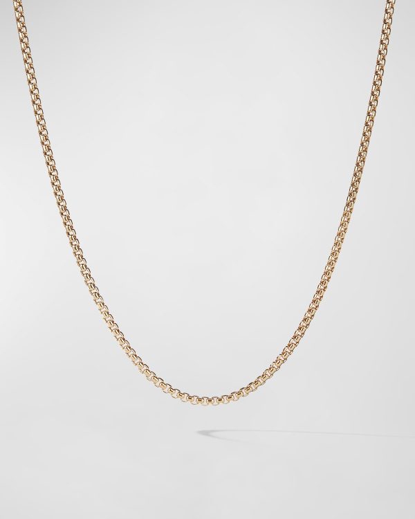 18k 2.7mm Small Box Chain Necklace, 72"- sku198099762