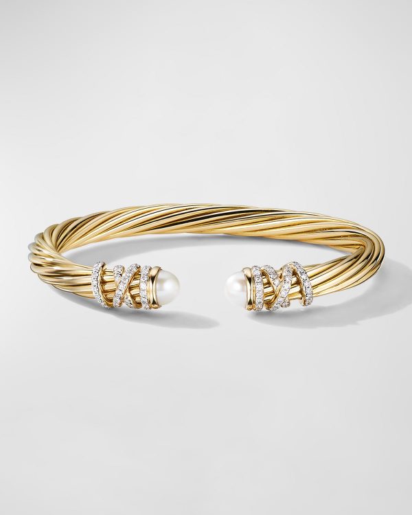 Helena Pearl Bracelet with Diamonds, Size L- sku193250009