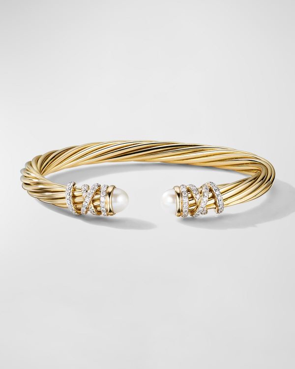Helena Pearl Bracelet with Diamonds, Size M- sku193250010