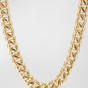 18K Yellow Gold Large Curb Chain Necklace- sku193770018