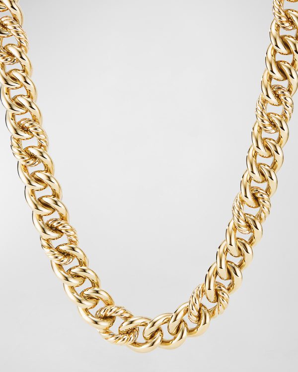 18K Yellow Gold Large Curb Chain Necklace- sku193770018