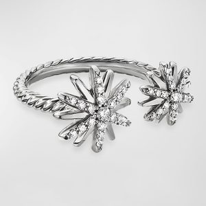 Starburst Bypass Ring with Pave Diamonds- sku194660557