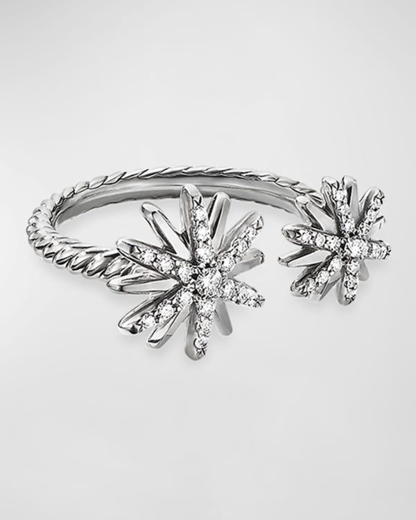 Starburst Bypass Ring with Pave Diamonds- sku194660557